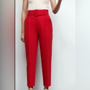 Zara Vibrant Red Women's Trousers